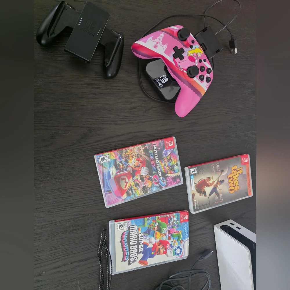 Nintendo Switch Console with Joy-Con Controllers - Black and White BUNDLE